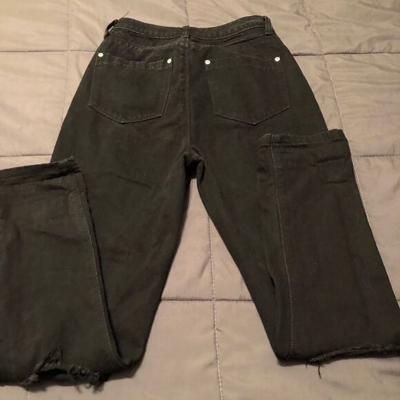 Women’s boo-hoo blue destroyed black jeans size 4 - Picture 4 of 6